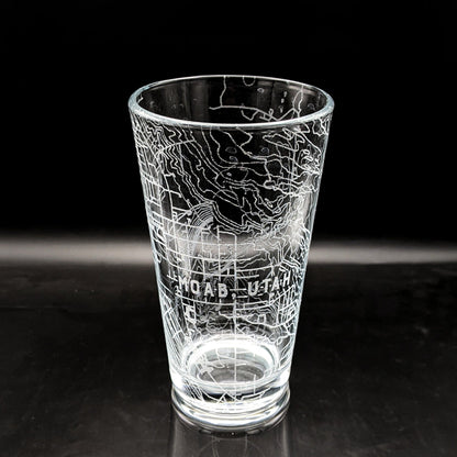 Moab, UT Map Pint Glass