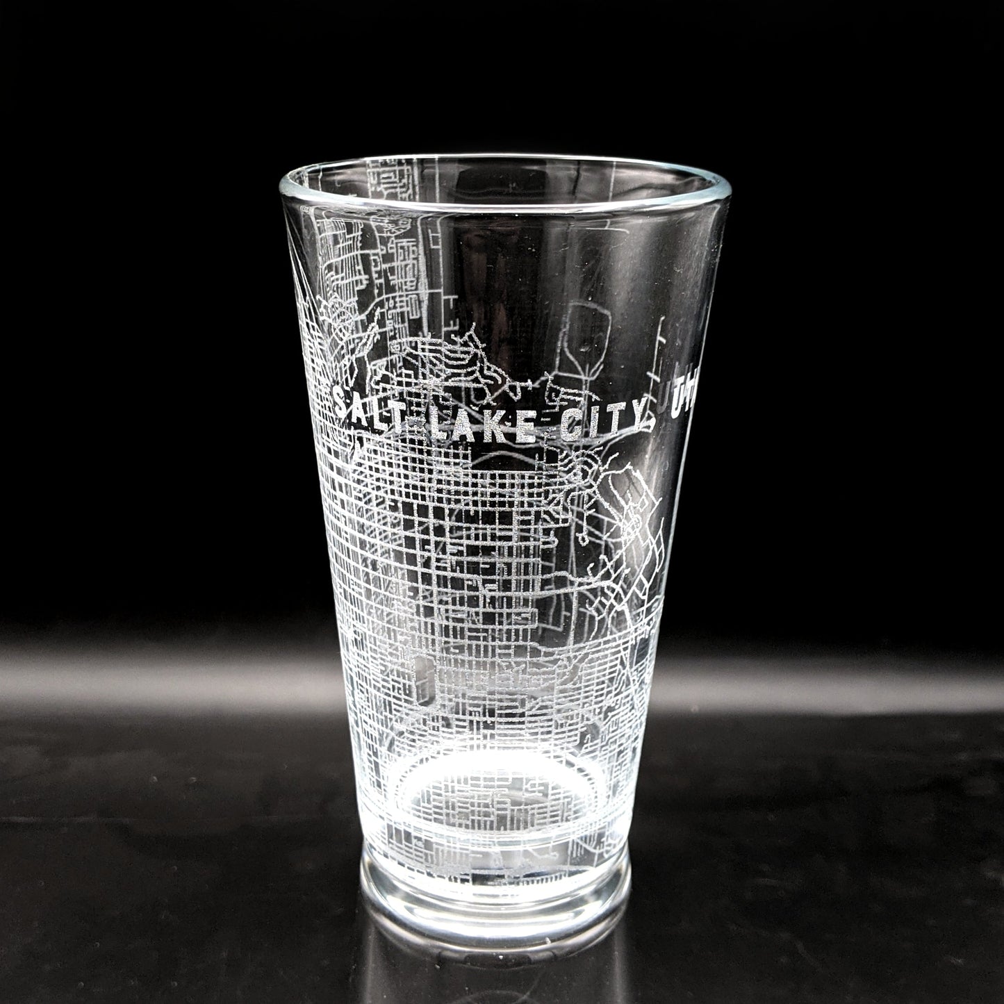 Salt Lake City, UT Map Pint Glass