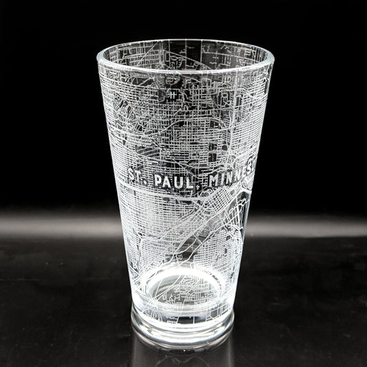 Saint Paul, MN Map Pint Glass