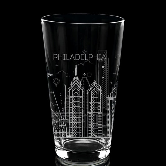 Philadelphia, PA Skyline Pint Glass