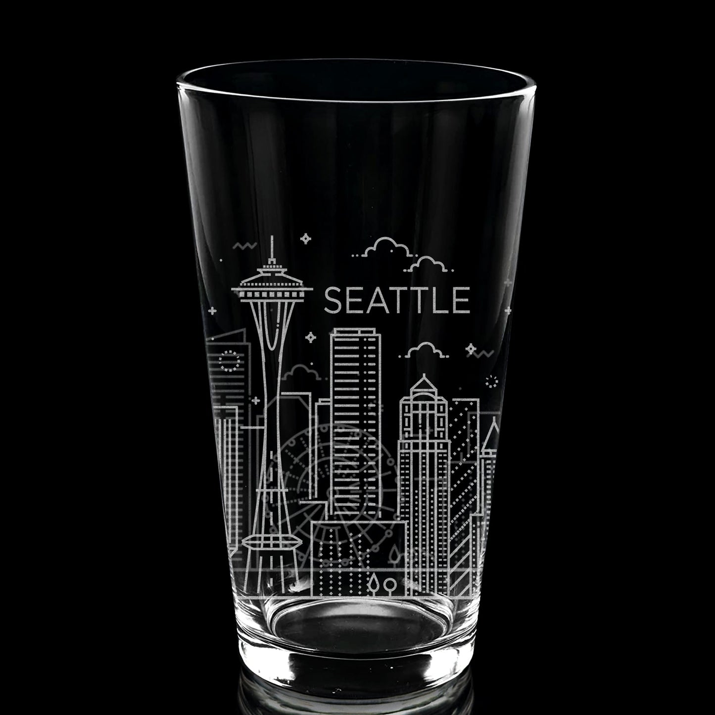 Seattle, WA Skyline Pint Glass