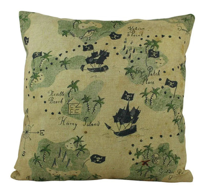 Pirate Map Throw Pillow