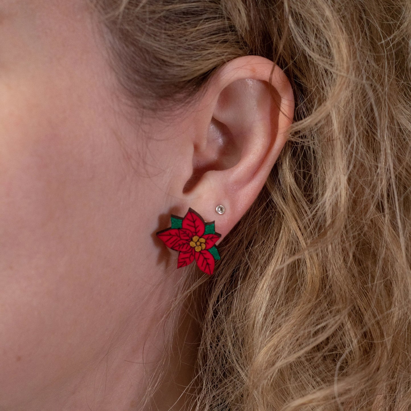 Poinsettia Studs by LE CHIC MIAMI