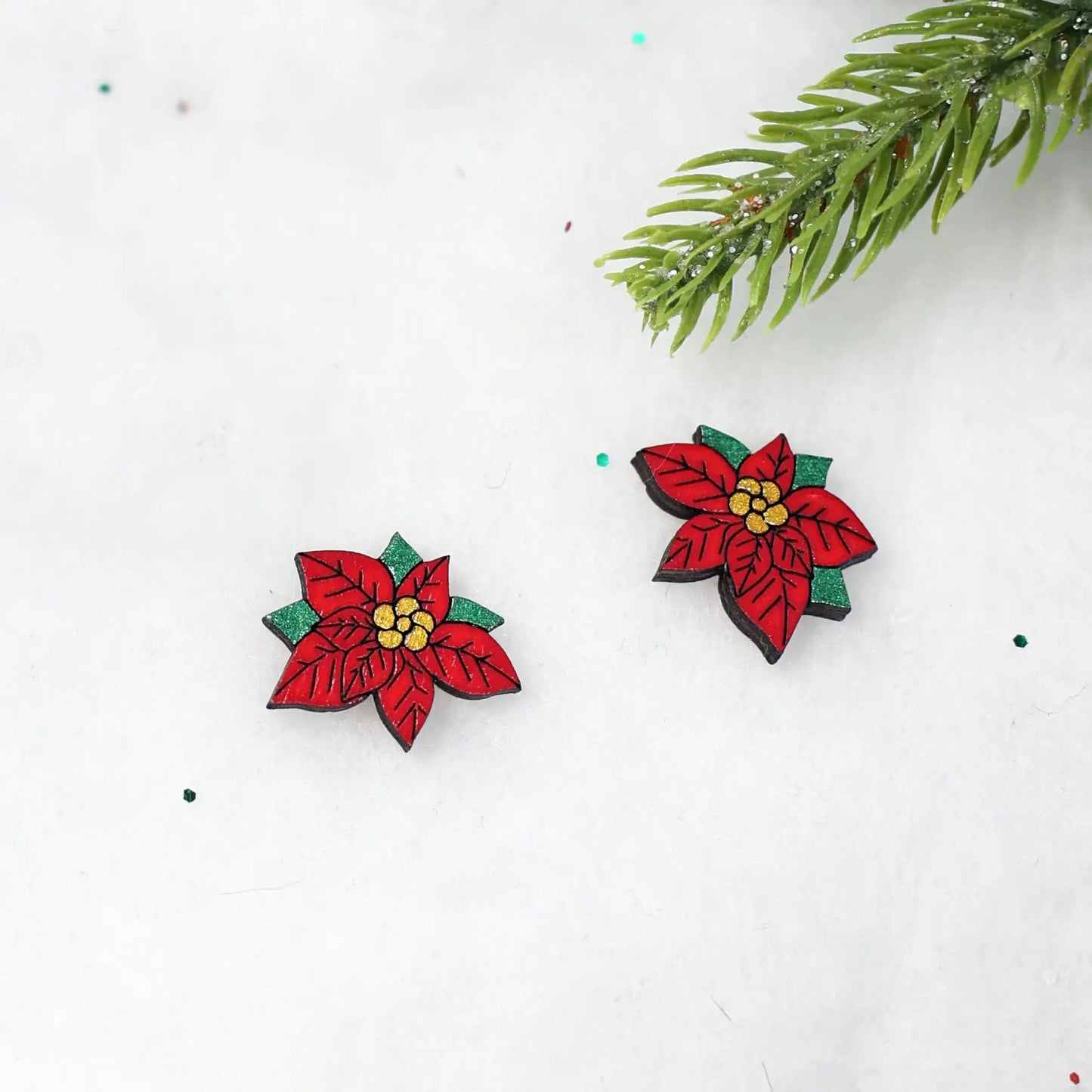 Poinsettia Studs by LE CHIC MIAMI