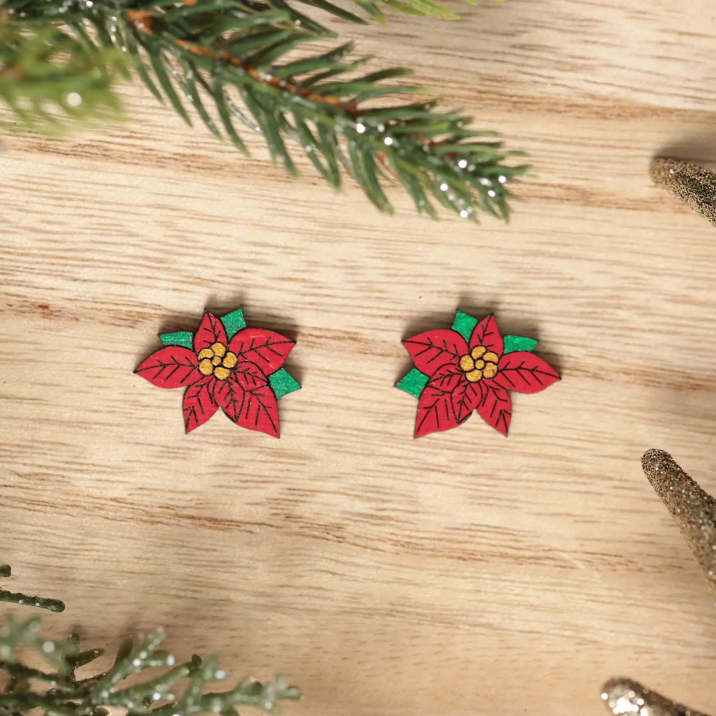 Poinsettia Studs by LE CHIC MIAMI