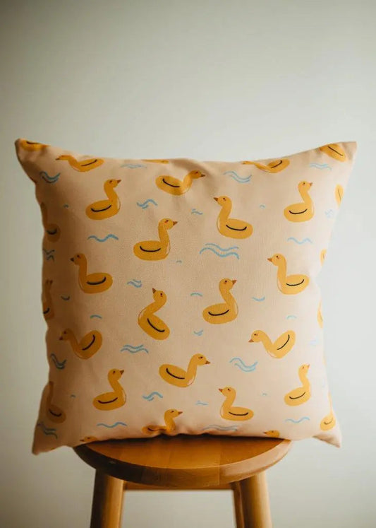 Pool Ducky Float Throw Pillow