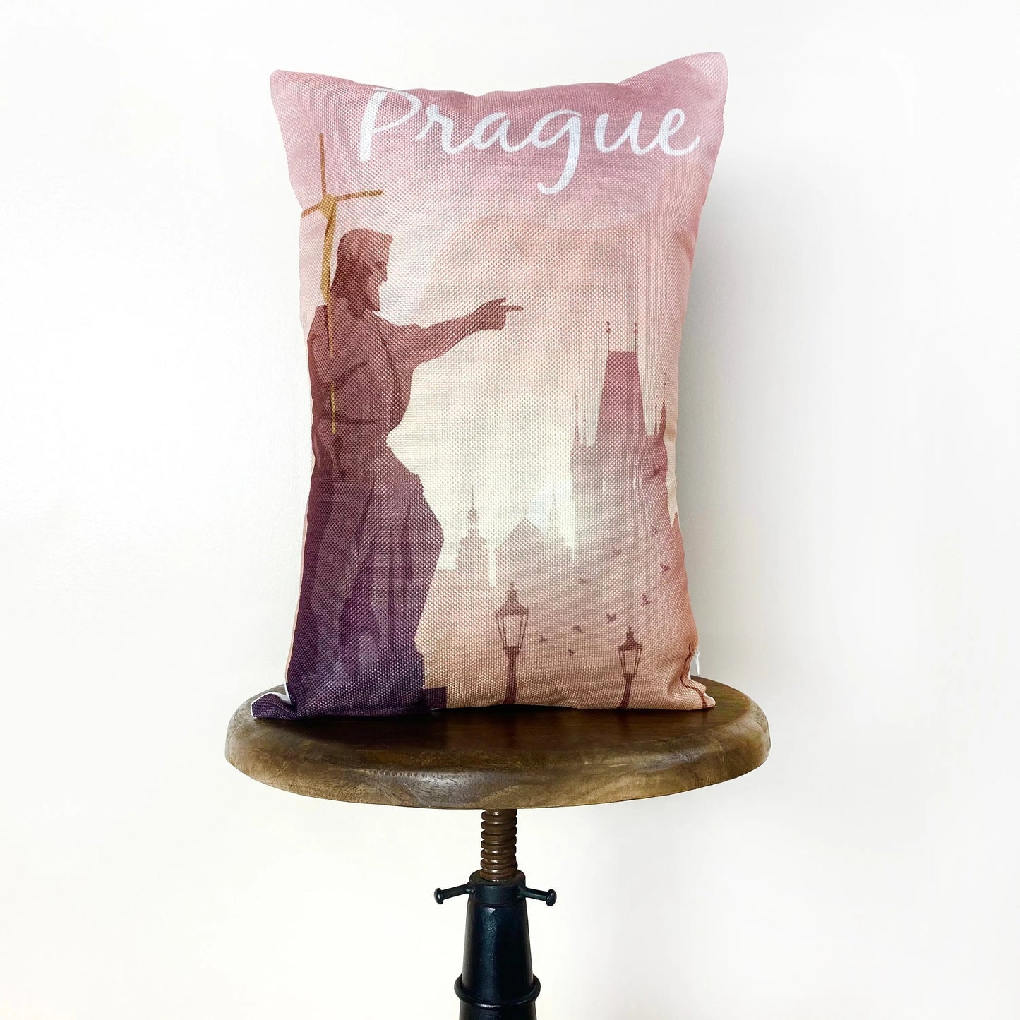 Prague Adventure Time Throw Pillow