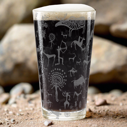PREHISTORIC CAVE ART Pint Glass by Lumengrave