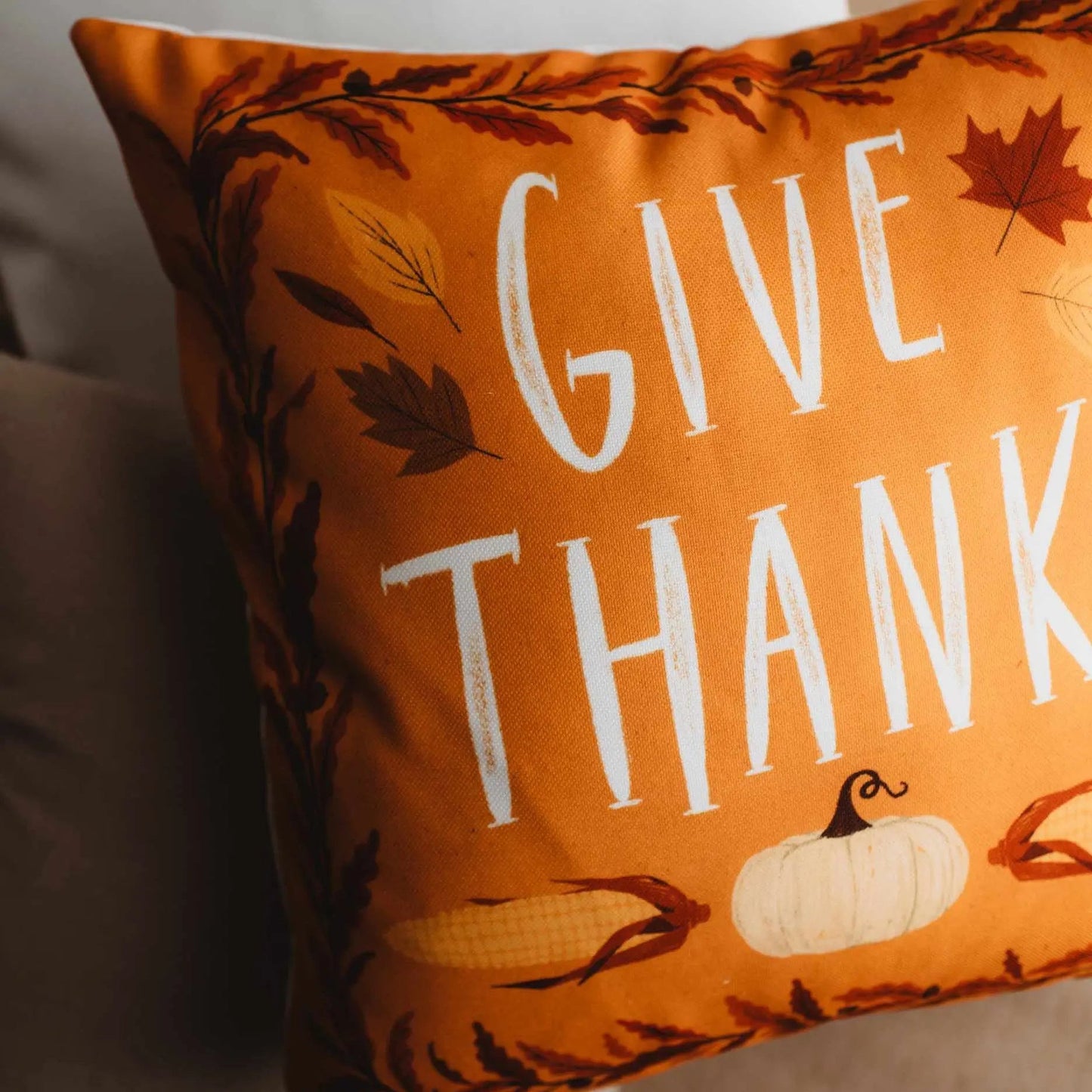 Primitive Give Thanks Throw Pillow