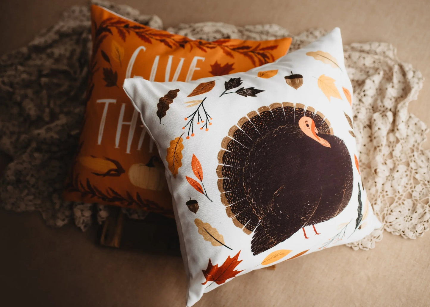 Primitive Give Thanks Throw Pillow