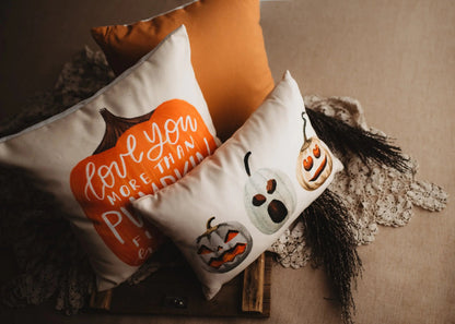 Primitive Pumpkin Decor Throw Pillow