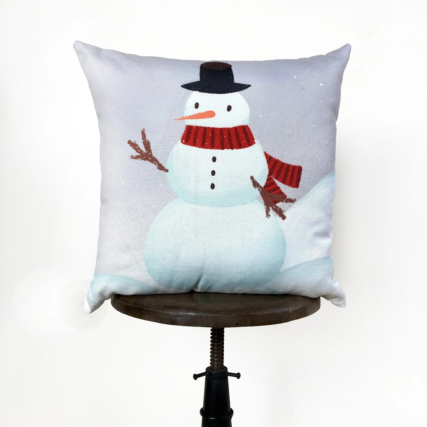 Primitive Snowman Throw Pillow