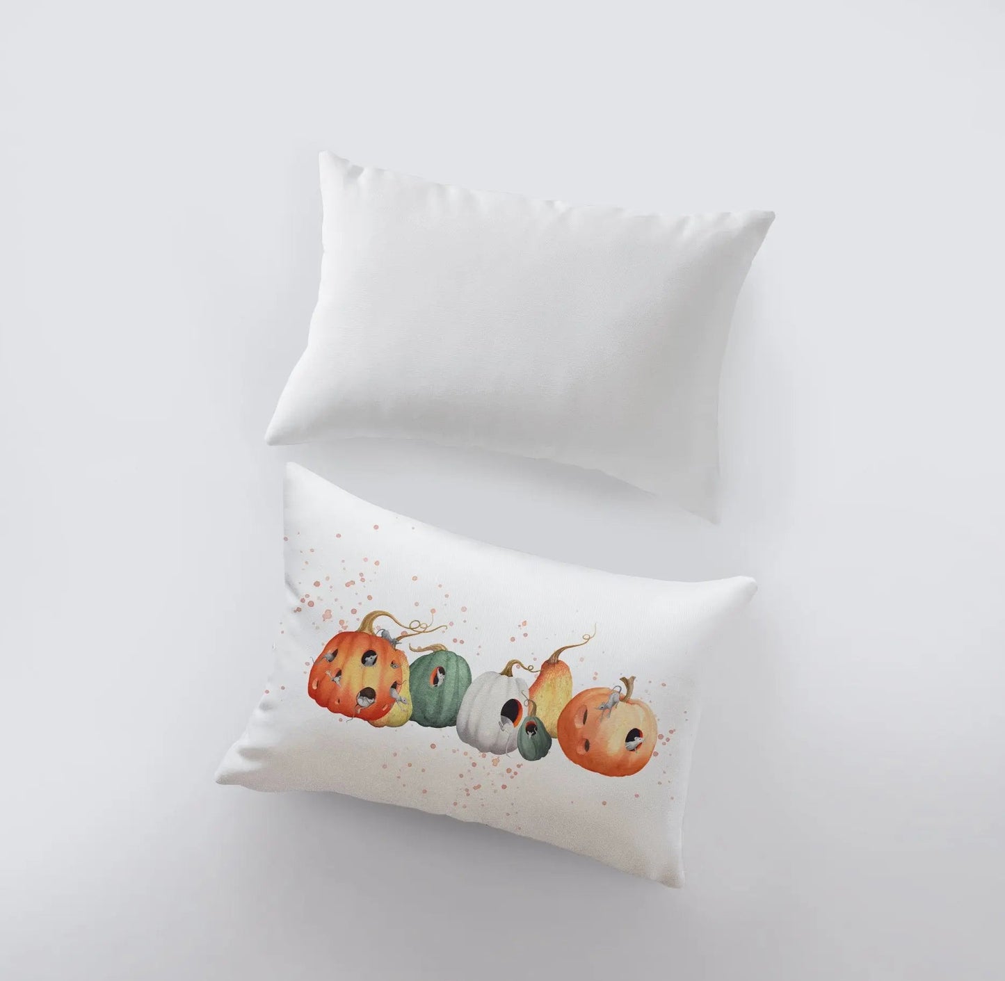 Pumpkins and Mice Throw Pillow