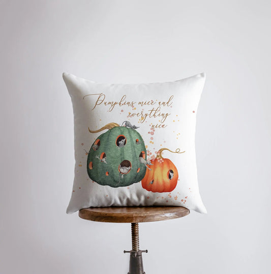 Pumpkins Mice Throw Pillow