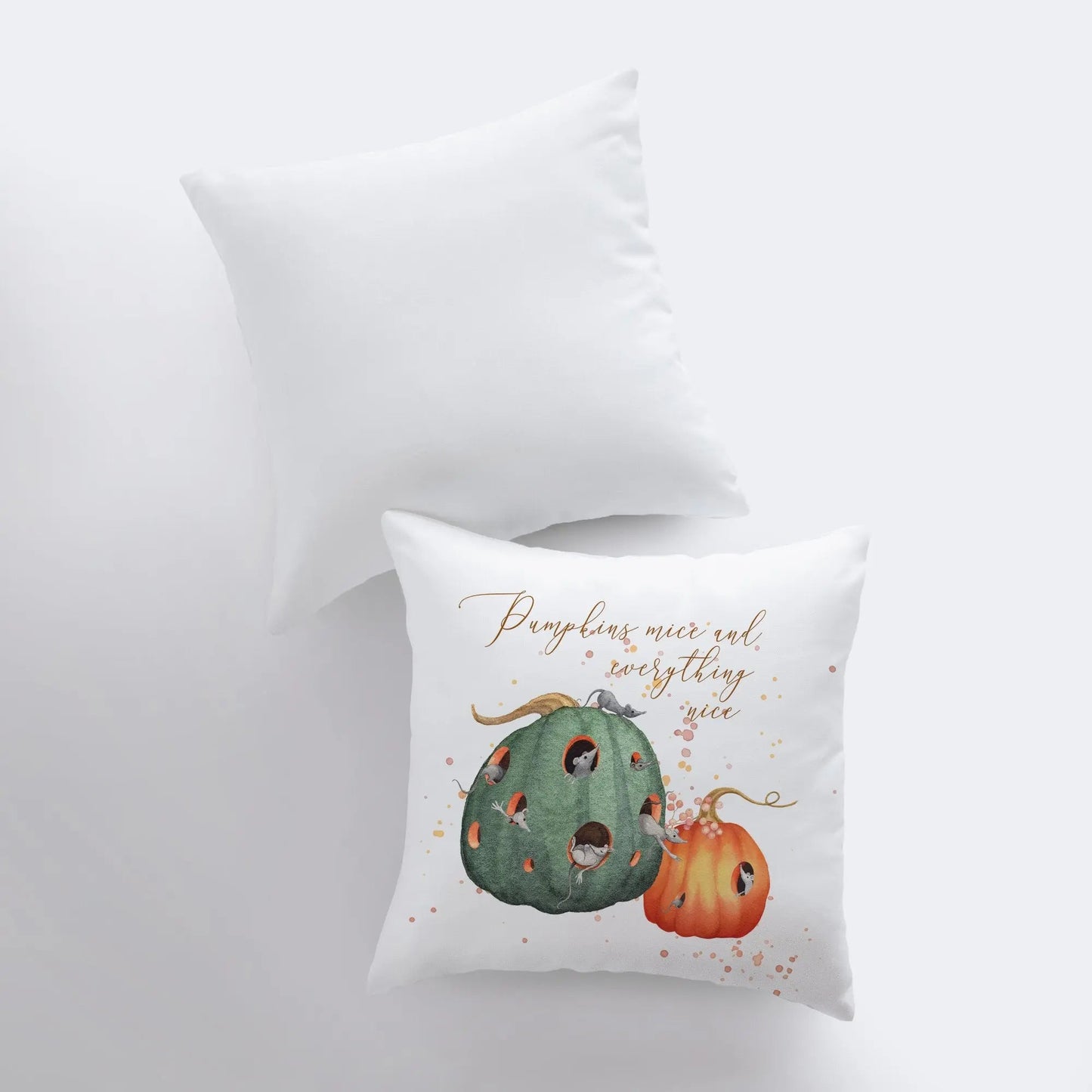 Pumpkins Mice Throw Pillow