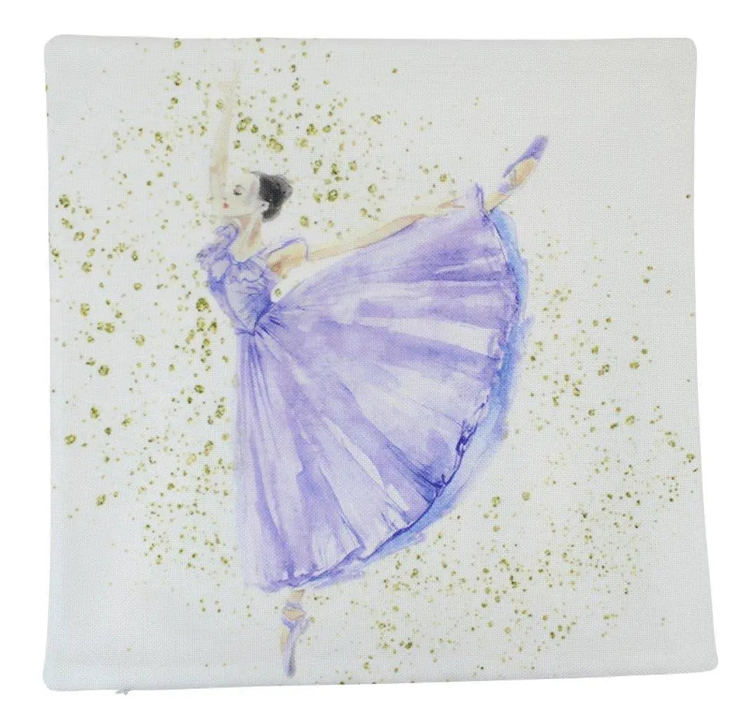 Purple Ballerina Throw Pillow