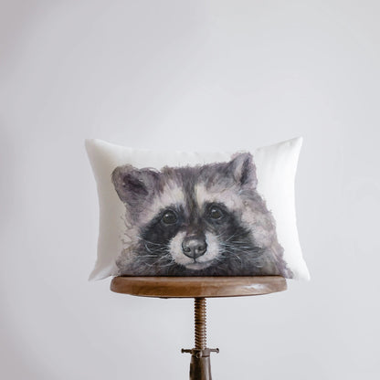 Watercolor Raccoon Throw Pillow