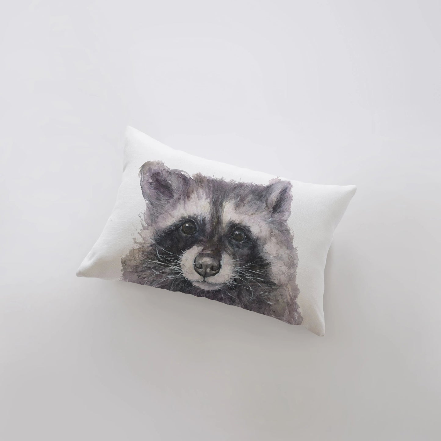 Watercolor Raccoon Throw Pillow