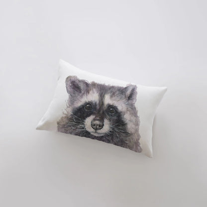 Watercolor Raccoon Throw Pillow