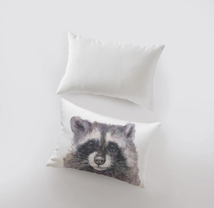 Watercolor Raccoon Throw Pillow