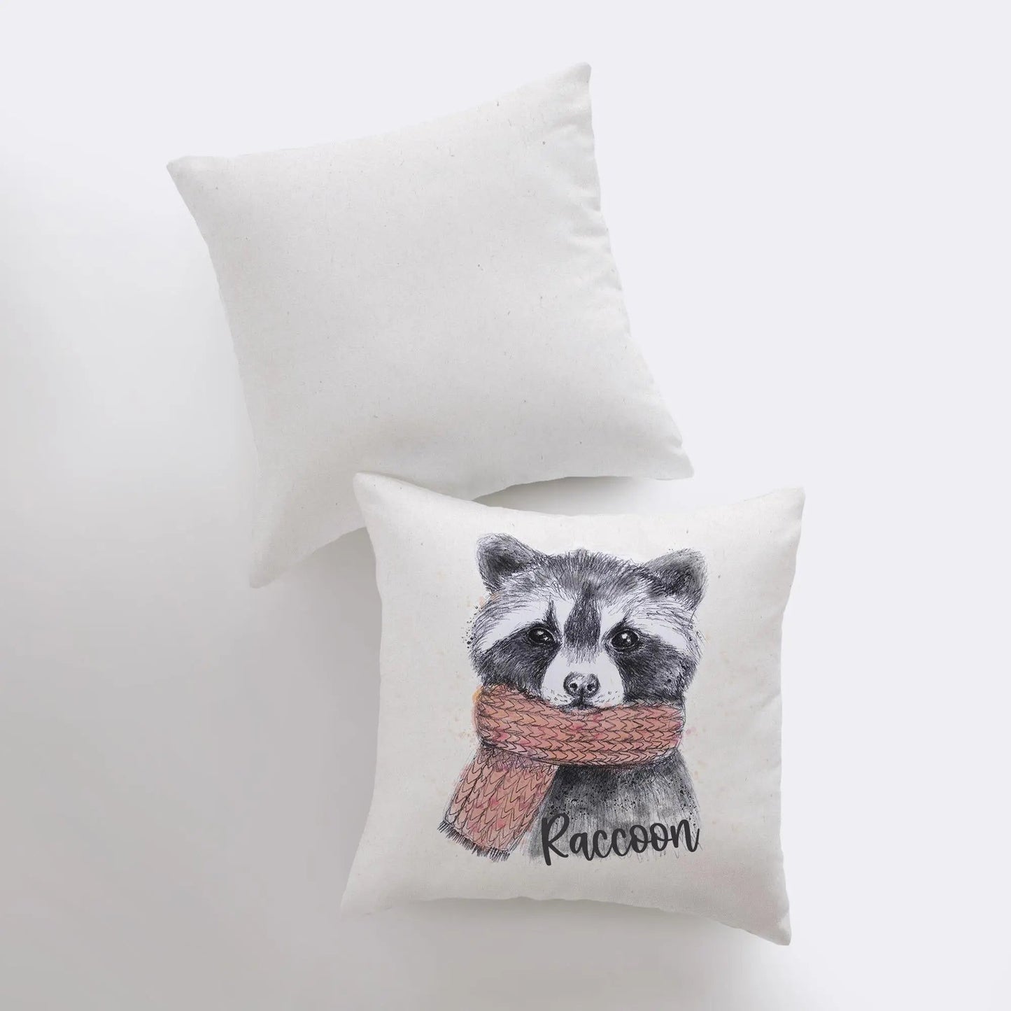 Raccoon Hipster Throw Pillow