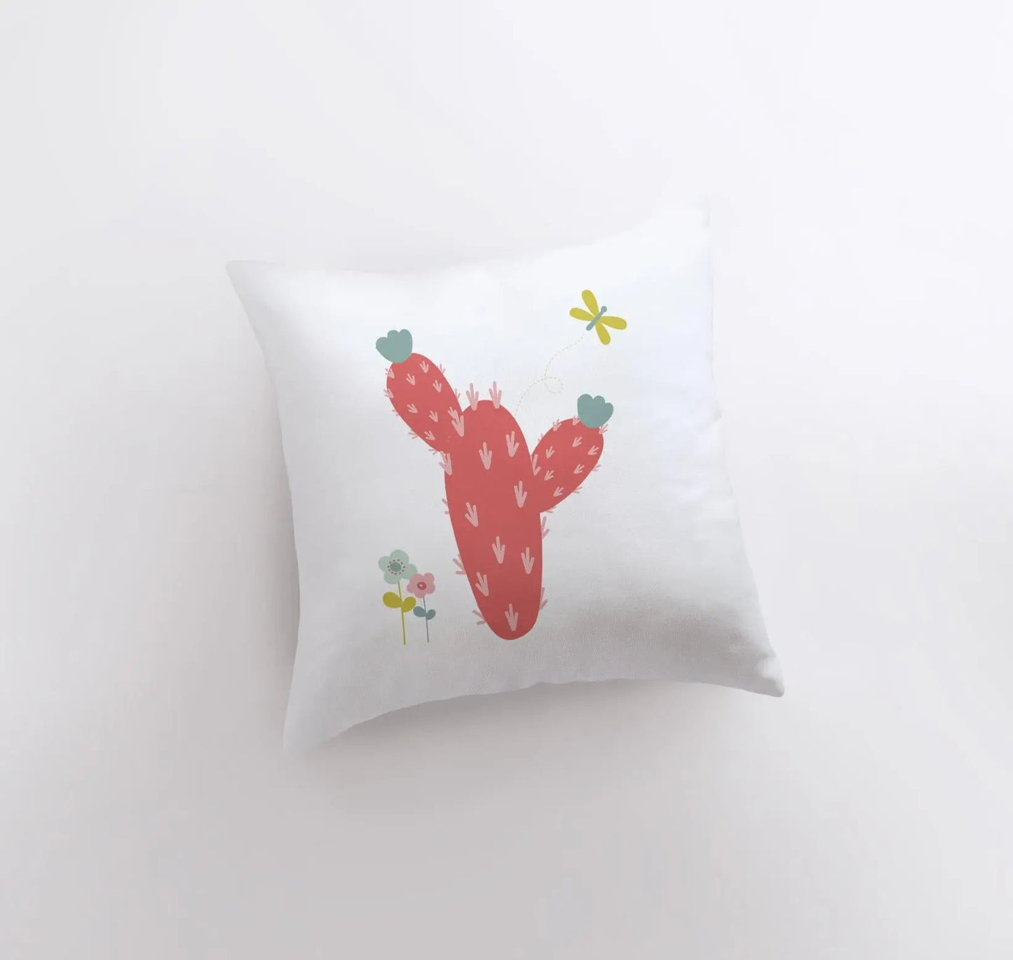 Red Cactus Throw Pillow