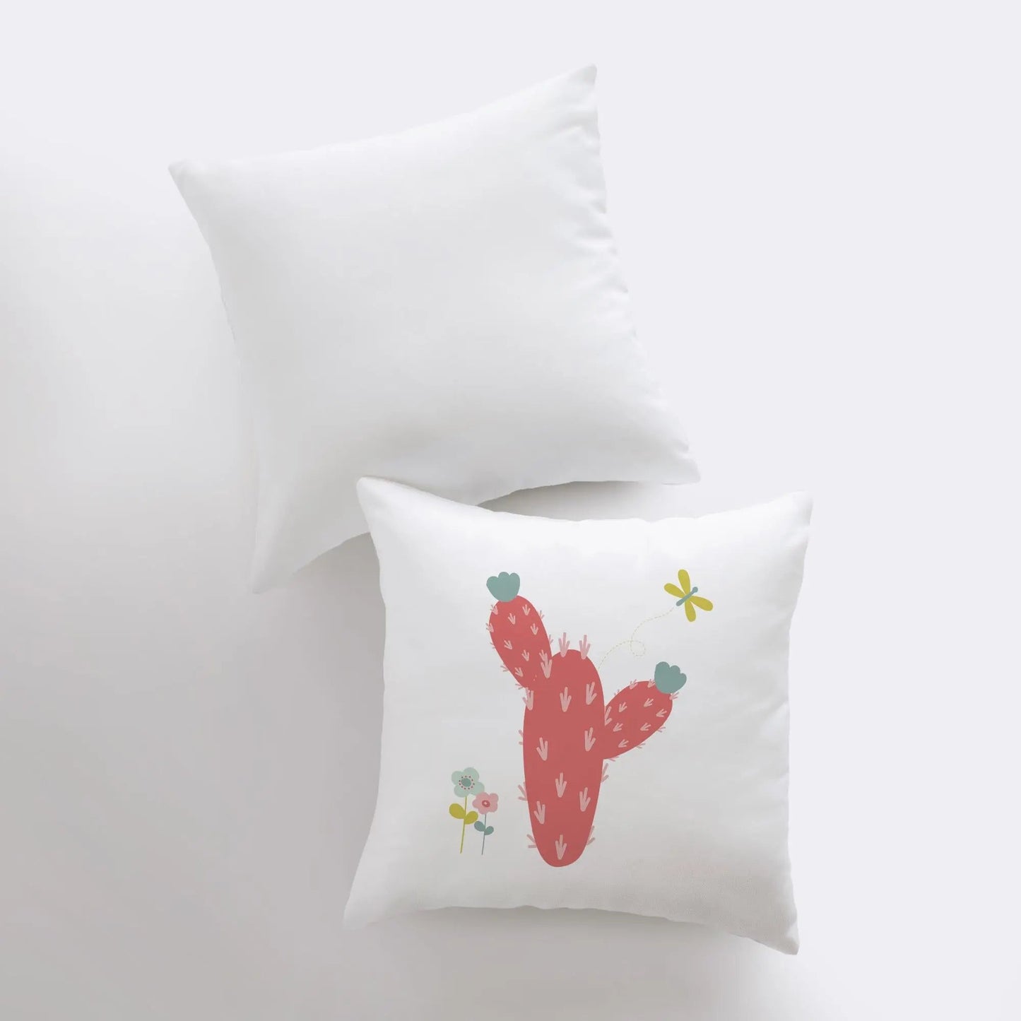 Red Cactus Throw Pillow