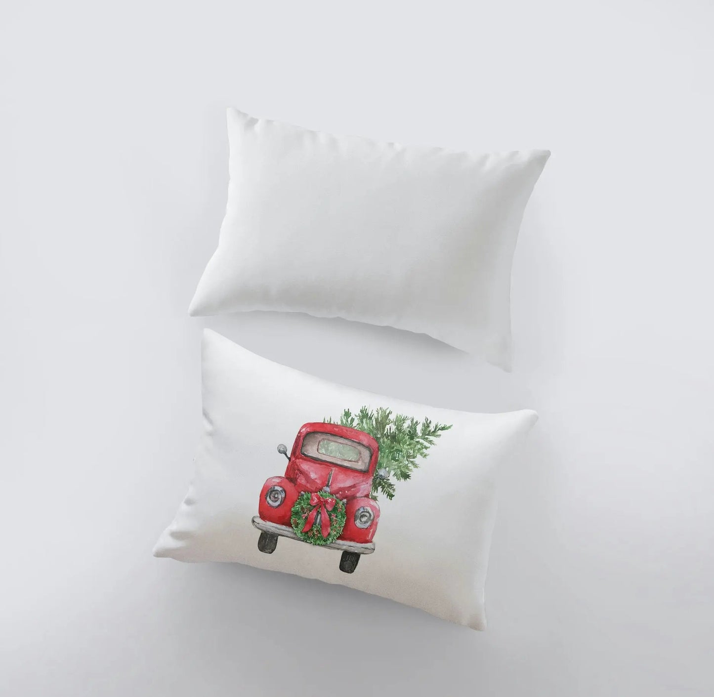 Red Christmas Truck Throw Pillow