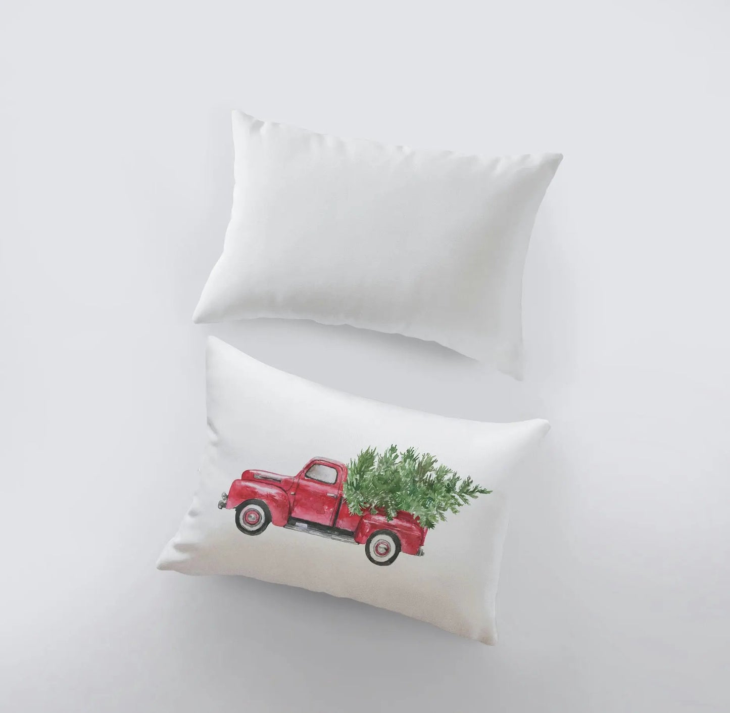 Red Christmas Truck Throw Pillow