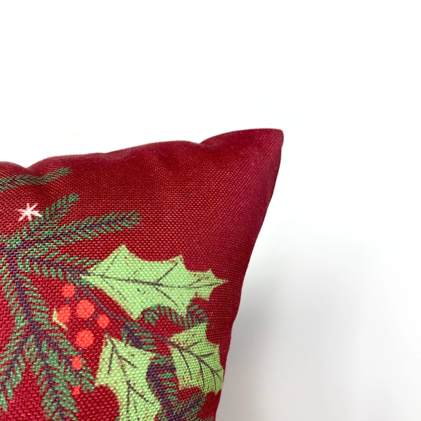 Red Happy Holiday Wreath Throw Pillow