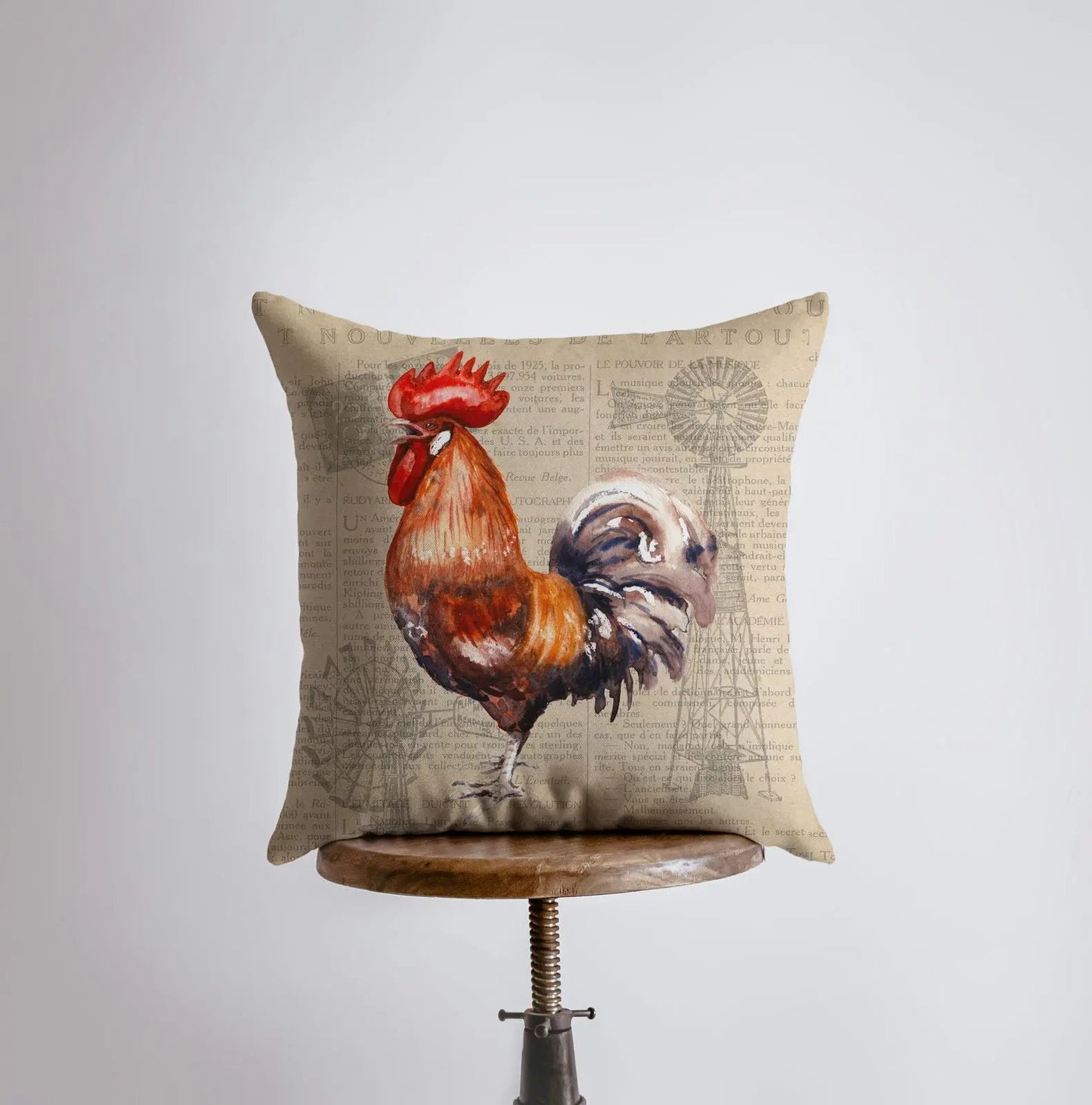 Red Rooster Throw Pillow