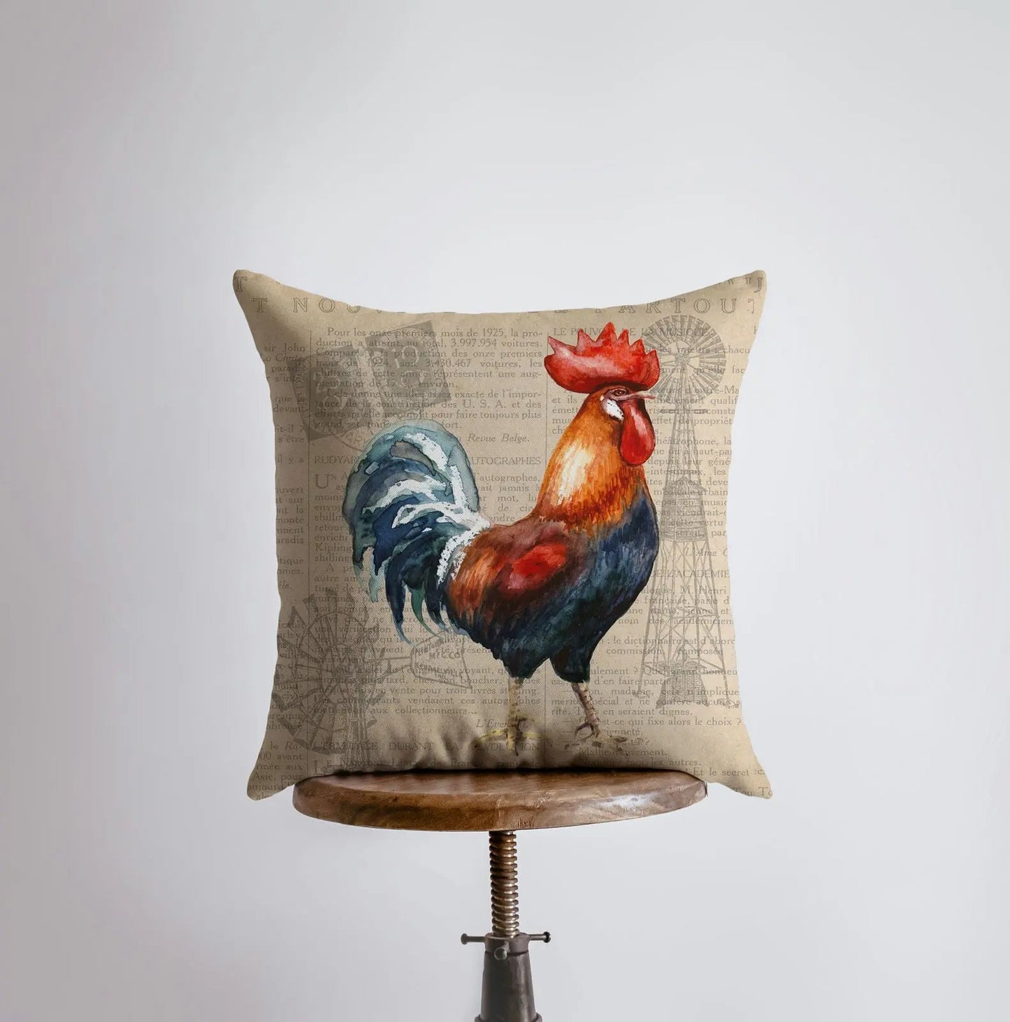 Red Rooster Throw Pillow