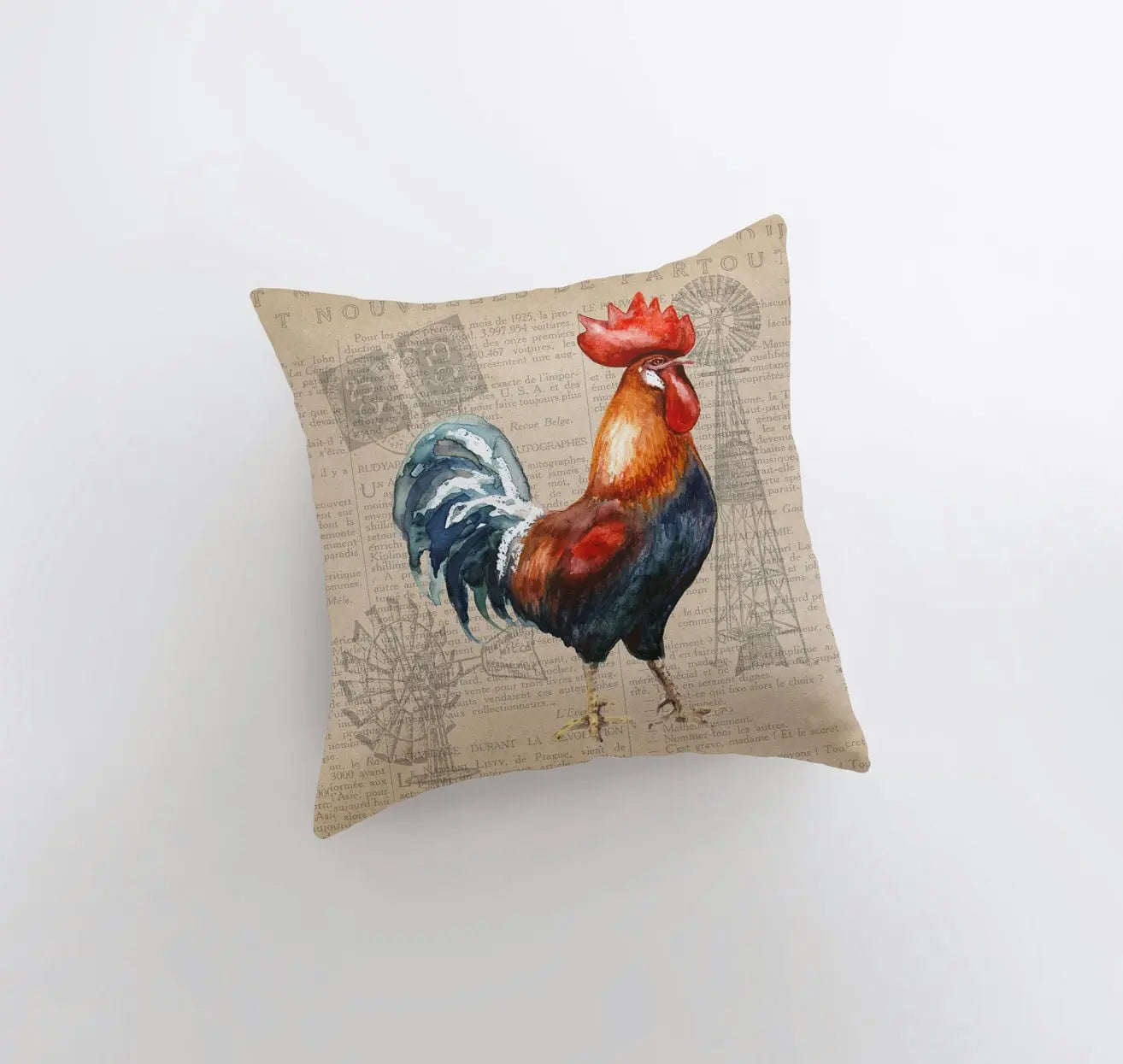 Red Rooster Throw Pillow