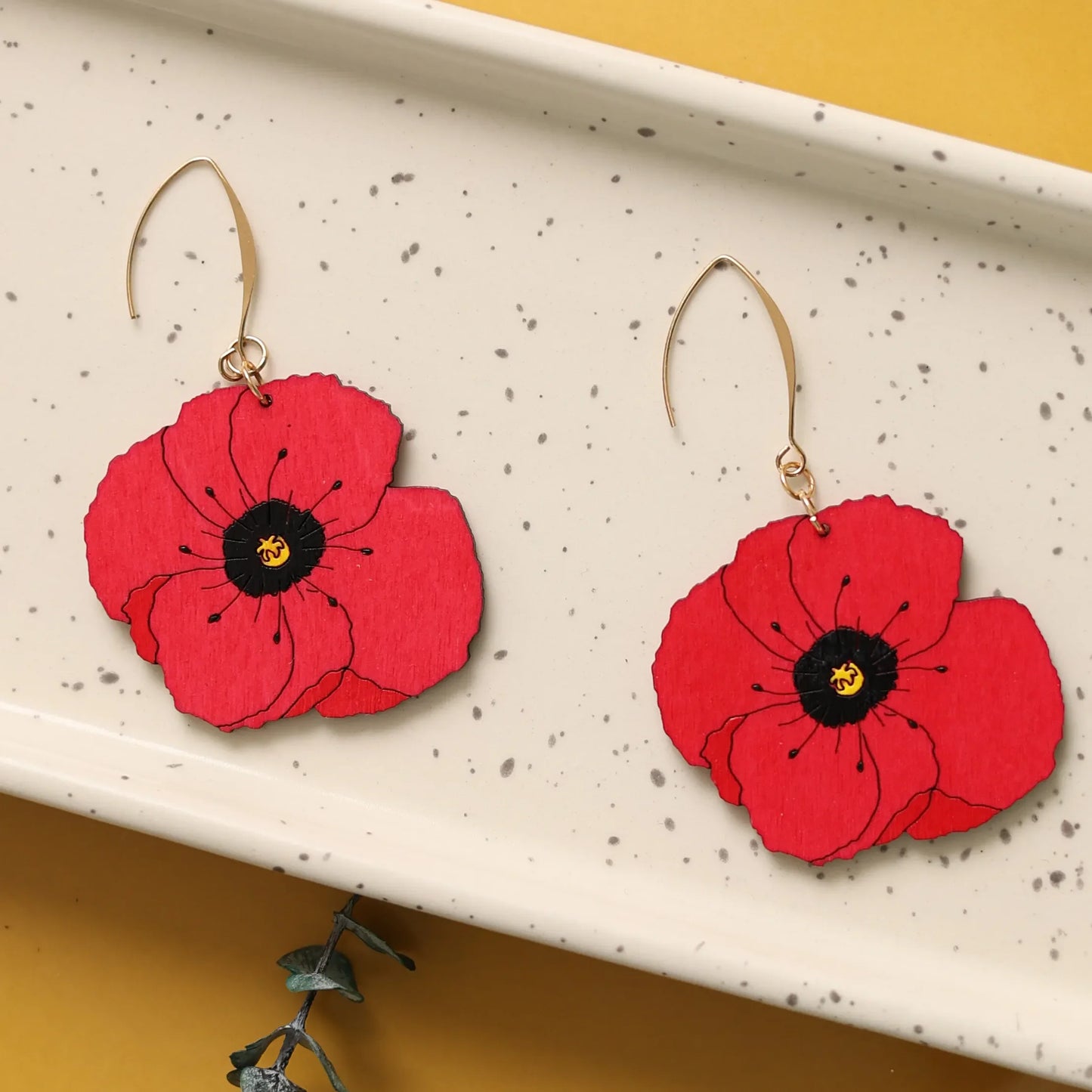 Red Poppy Earrings by LE CHIC MIAMI