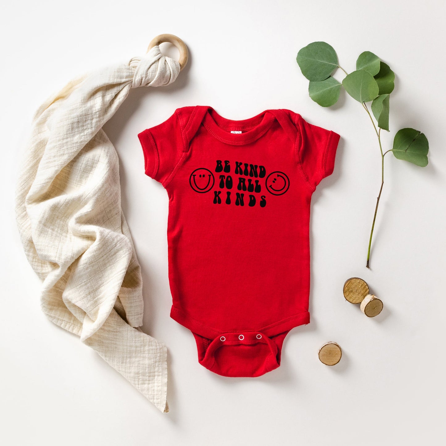 Be Kind To All Kinds | Baby Graphic Short Sleeve Onesie by The Juniper Shop