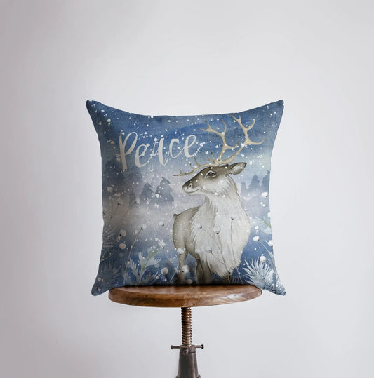 Reindeer Peace Throw Pillow