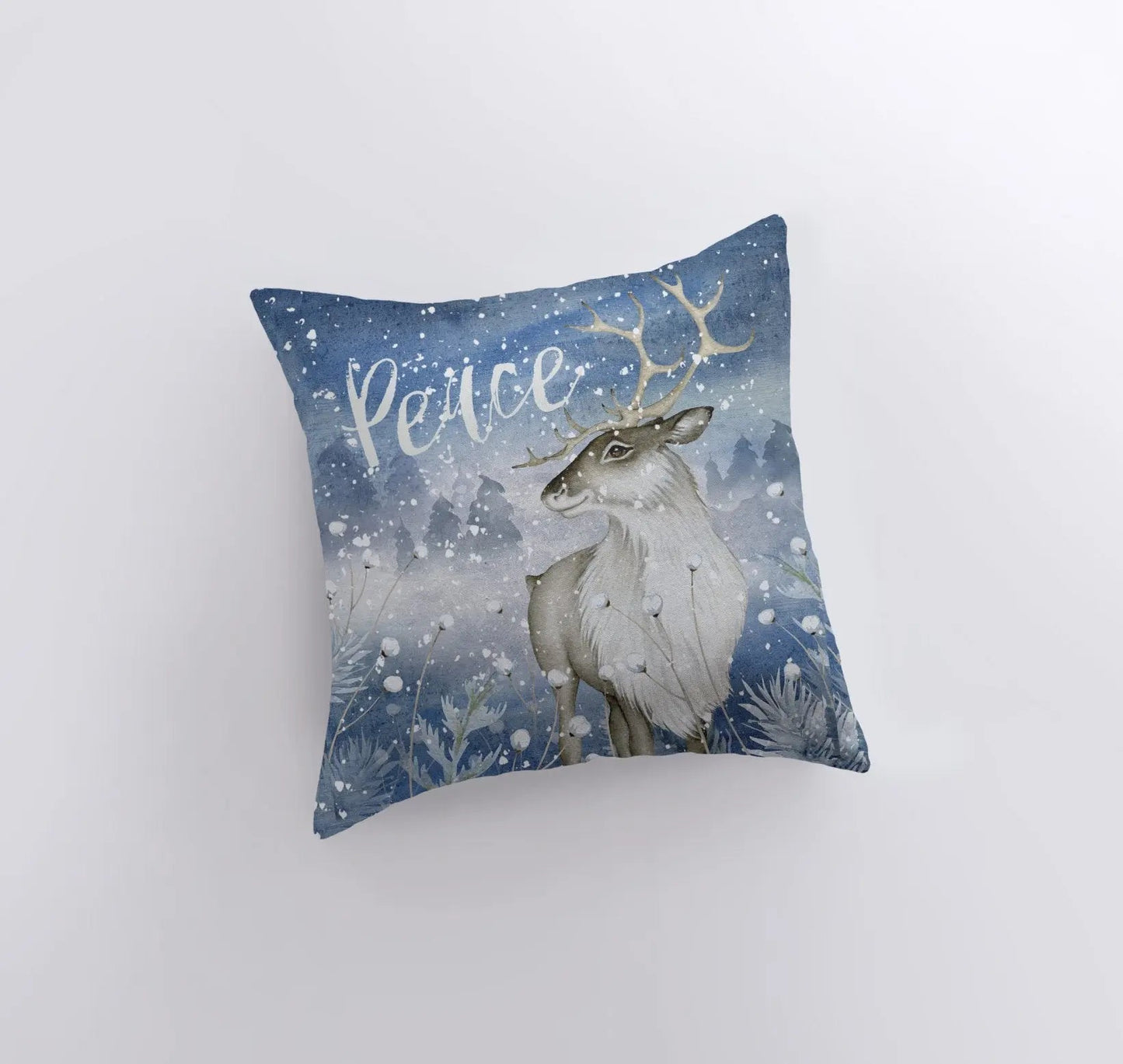 Reindeer Peace Throw Pillow