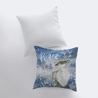 Reindeer Peace Throw Pillow