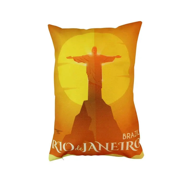 Rio de Janeiro Adventure Time Throw Pillow