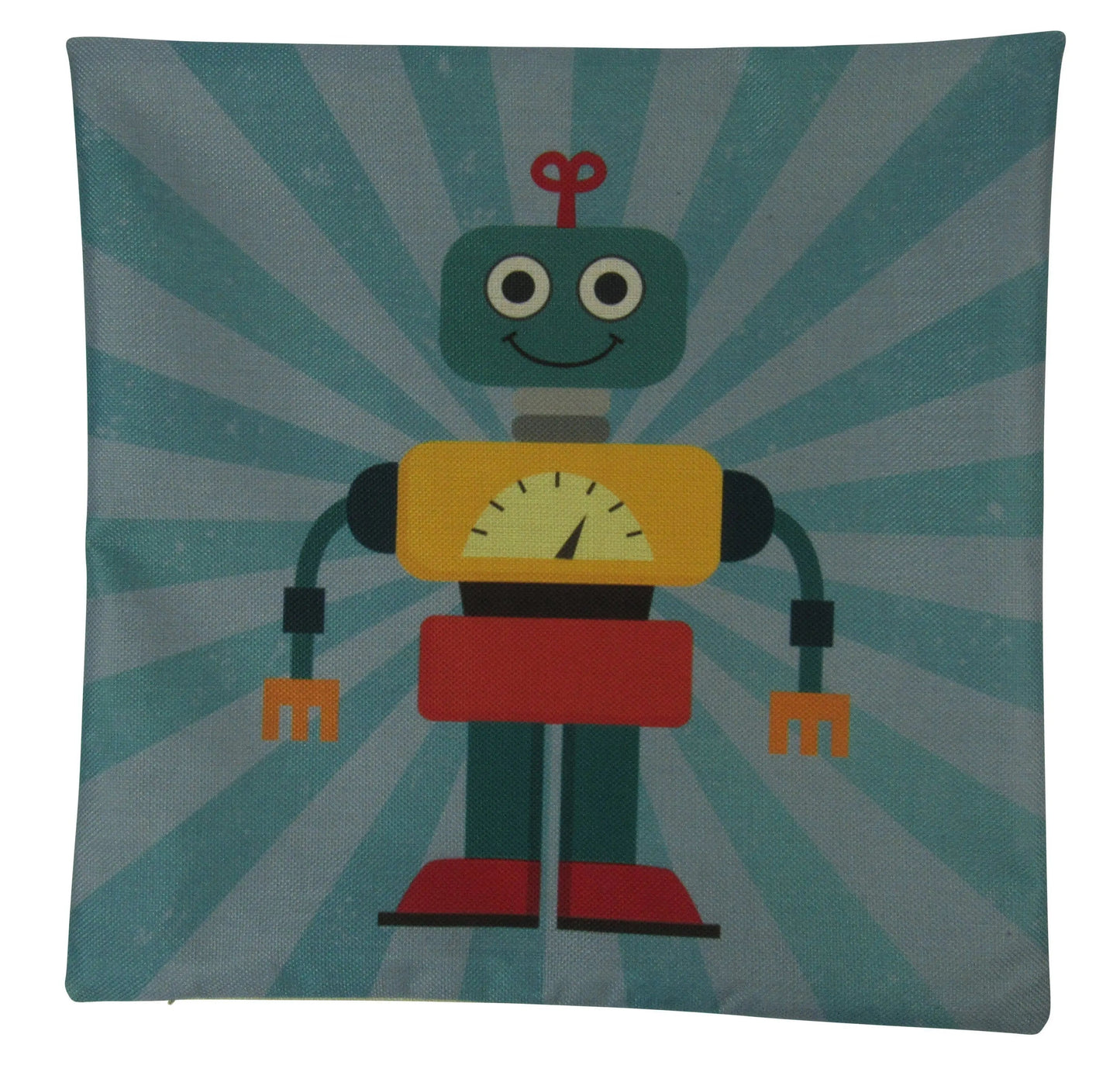 Robot Blue Throw Pillow