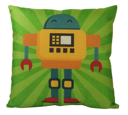 Robot Green Throw Pillow