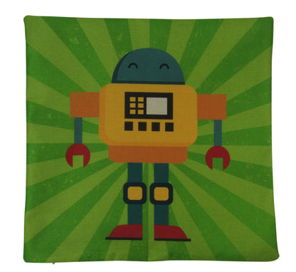 Robot Green Throw Pillow