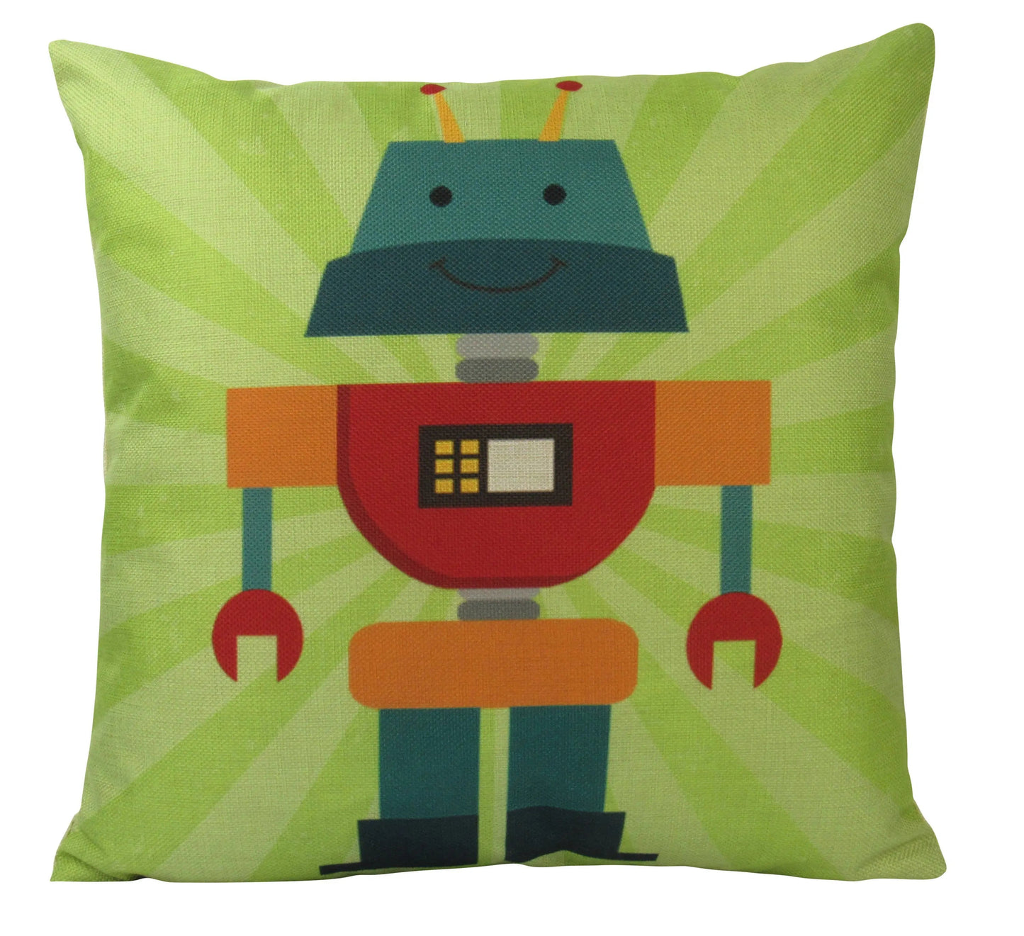 Robot Light Green Throw Pillow