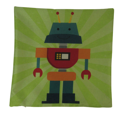 Robot Light Green Throw Pillow