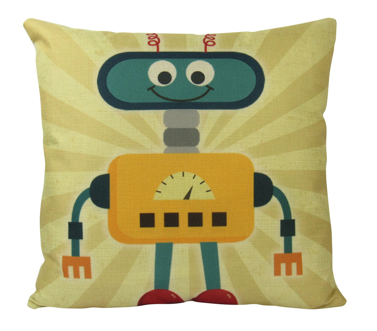 Robot Yellow Throw Pillow