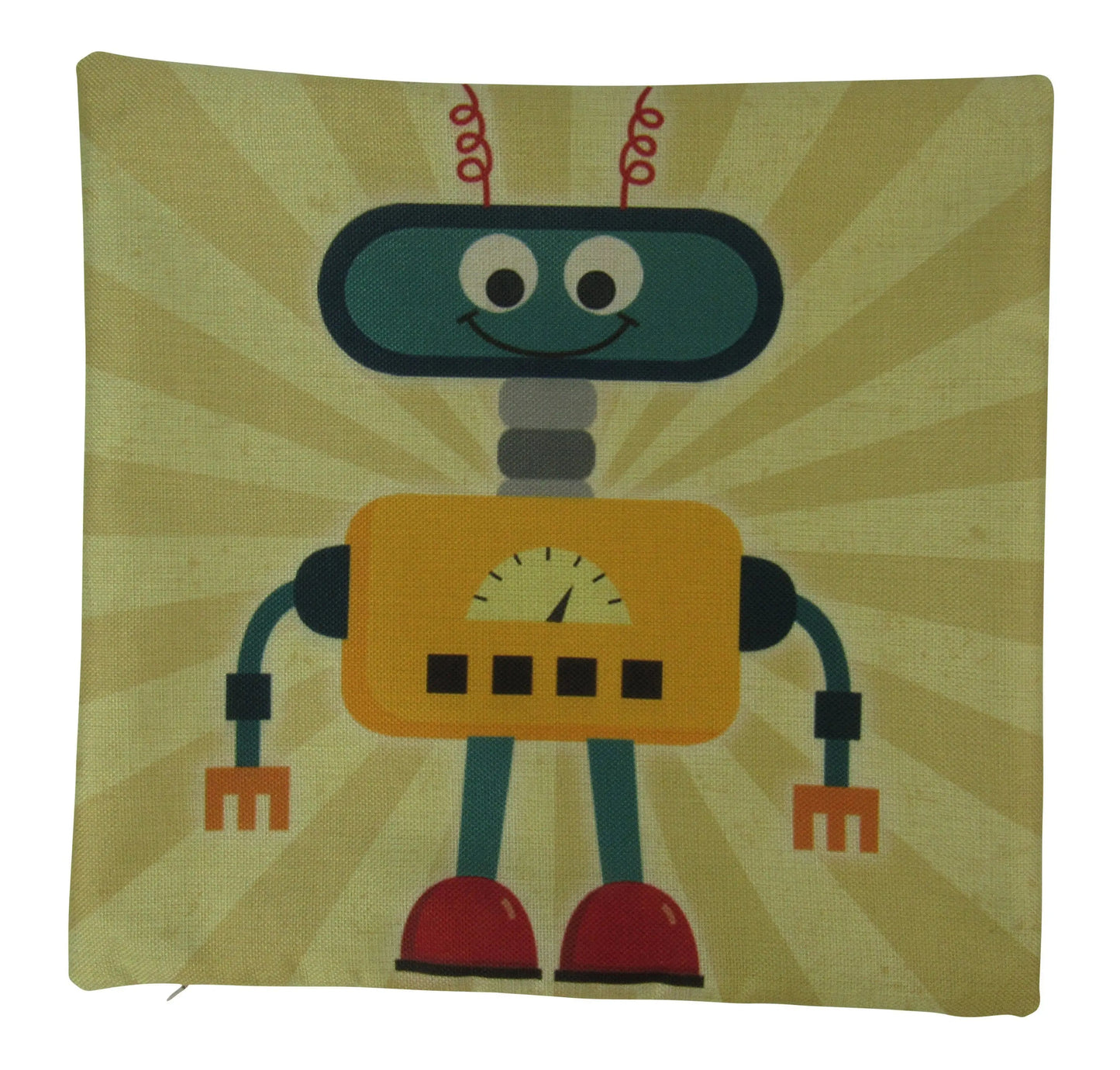 Robot Yellow Throw Pillow