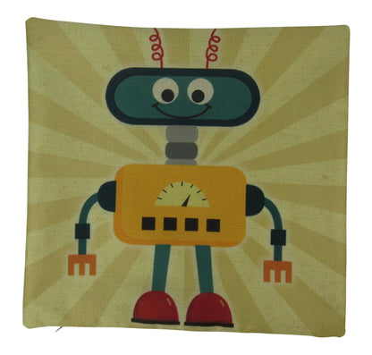 Robot Yellow Throw Pillow