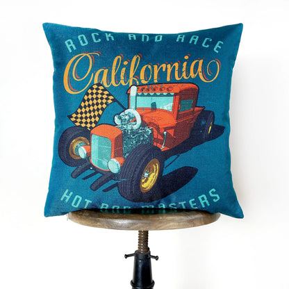 Rock and Race Hot Rod Throw Pillow