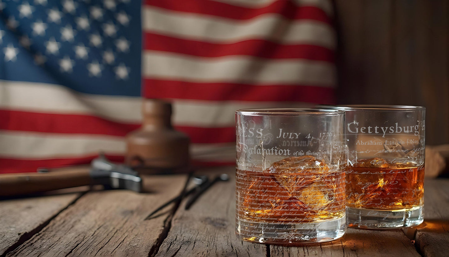 GETTYSBURG ADDRESS Whiskey Glass by Lumengrave