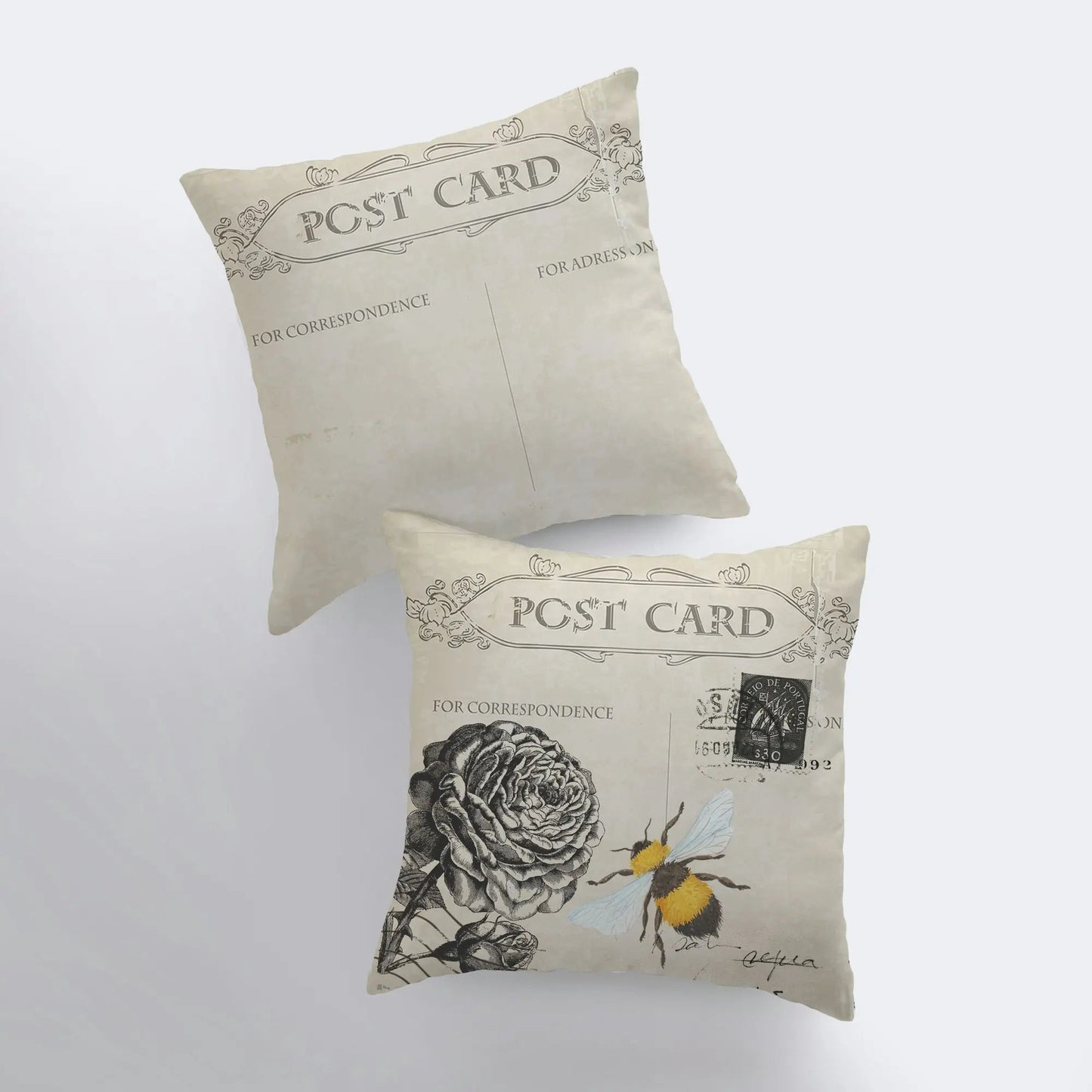 Rose Bee Throw Pillow